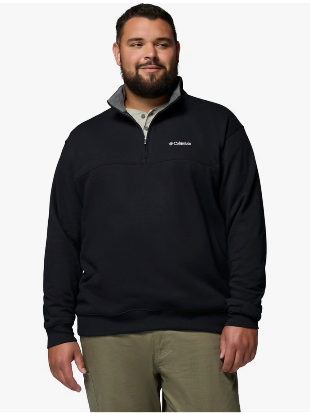 Columbia Men’s Hart Mountain II Half Zip Black Pullover Sweatshirt Size 4XT